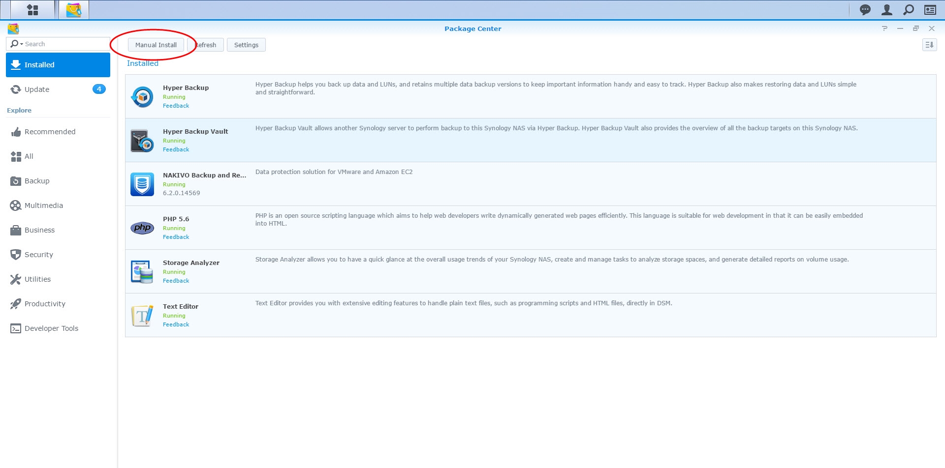 Manual Install of NAKIVO on Synology NAS